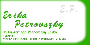 erika petrovszky business card